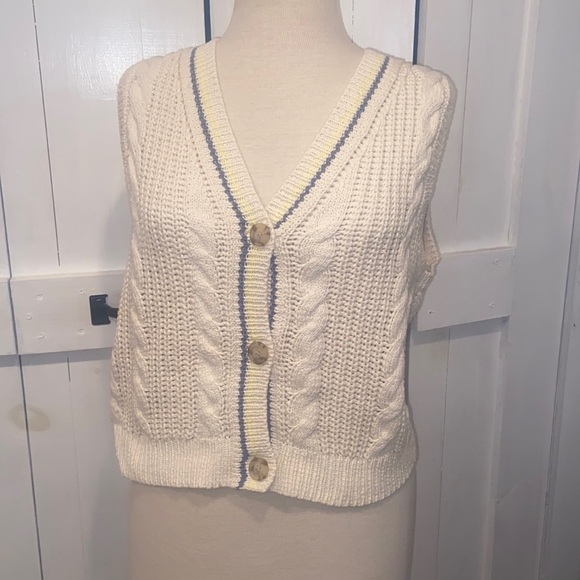 American Eagle Outfitters Sweaters - NWOT American Eagle Cream Button Down Sweater Vest